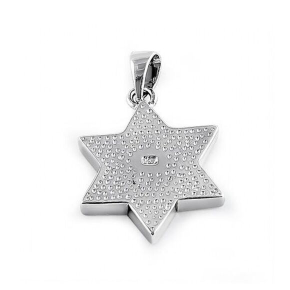 Sterling Silver Blue Lab Opal Star of David Necklace Pendant New - Picture 4 of 4